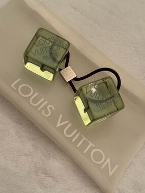 Louis Vuitton Olive Green Cube Elastic Hair Tie Set